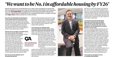 We want to be No.1 in affordable Housing by FY26